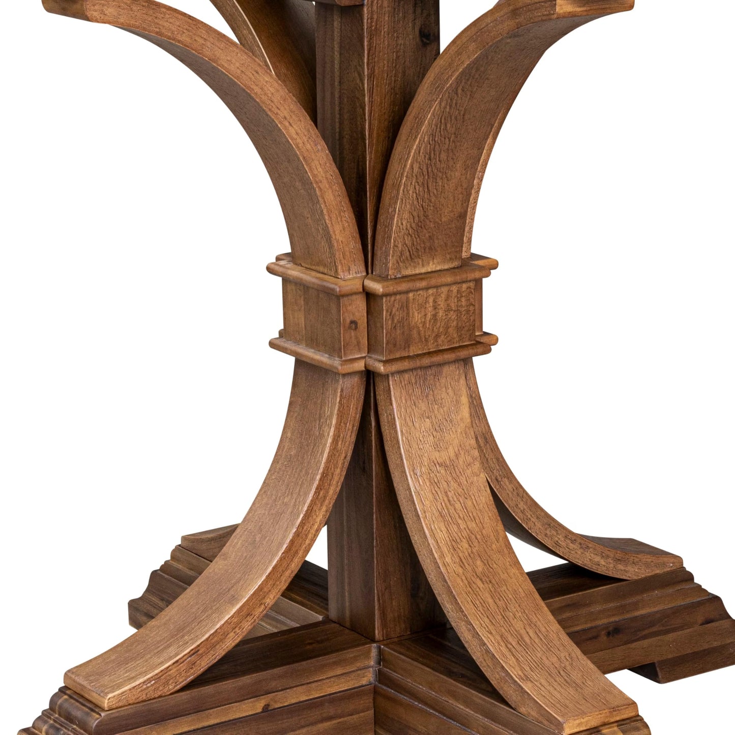 Luxe by East West Furniture FE7-0N-TP Modern Dining Table with Acacia Wood Round Tabletop and Elegant Pedestal Base - Antique Walnut Finish