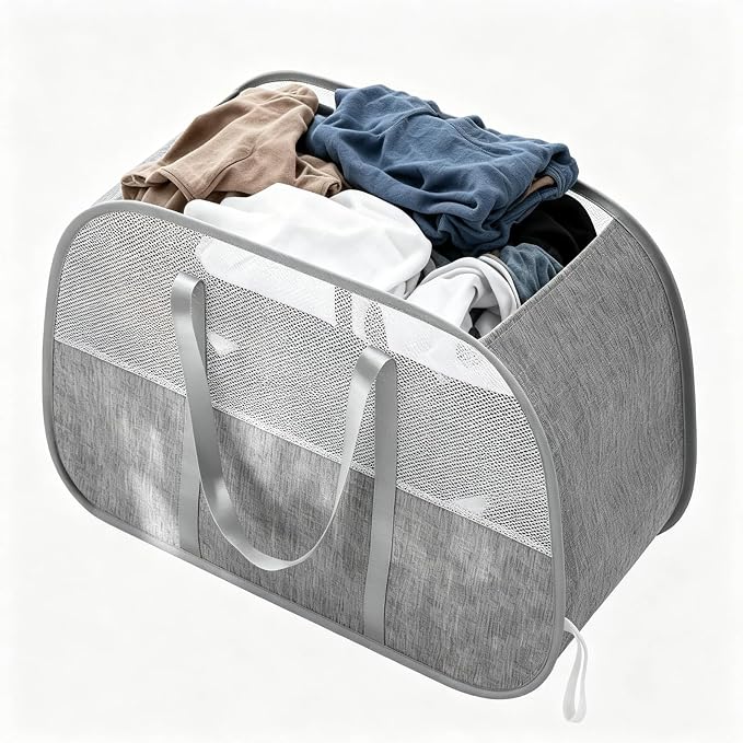 Collapsible Laundry Hamper,95L Large Capacity laundry basket with Handles,Breathable Mesh Design,Sturdy Steel Frame Clothes Hamper,Hampers for Bedroom,Dorm, Bathroom, Home