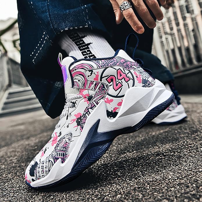 Boys Basketball Shoes Breathable Indoor Athletic Shoes Youth Outdoor Fashion Sneakers Comfortable Basketball Shoes for Girls