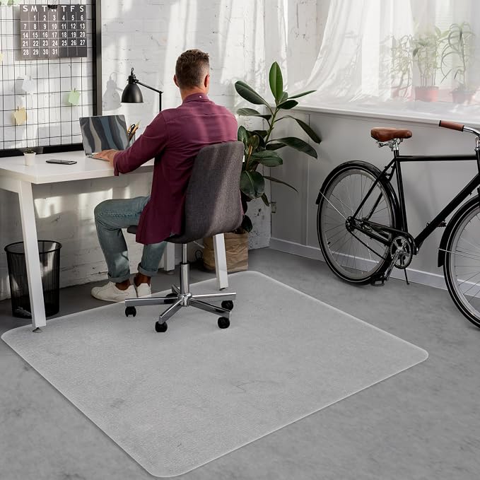 Office Chair Mat for Hardwood Floor, 36"x48" Clear Desk Chair Mat Easy Glide for Rolling Chair, Heavy Duty Vinyl Floor Protector Mat for Home or Office, Easy Clean and Flat Without Curling