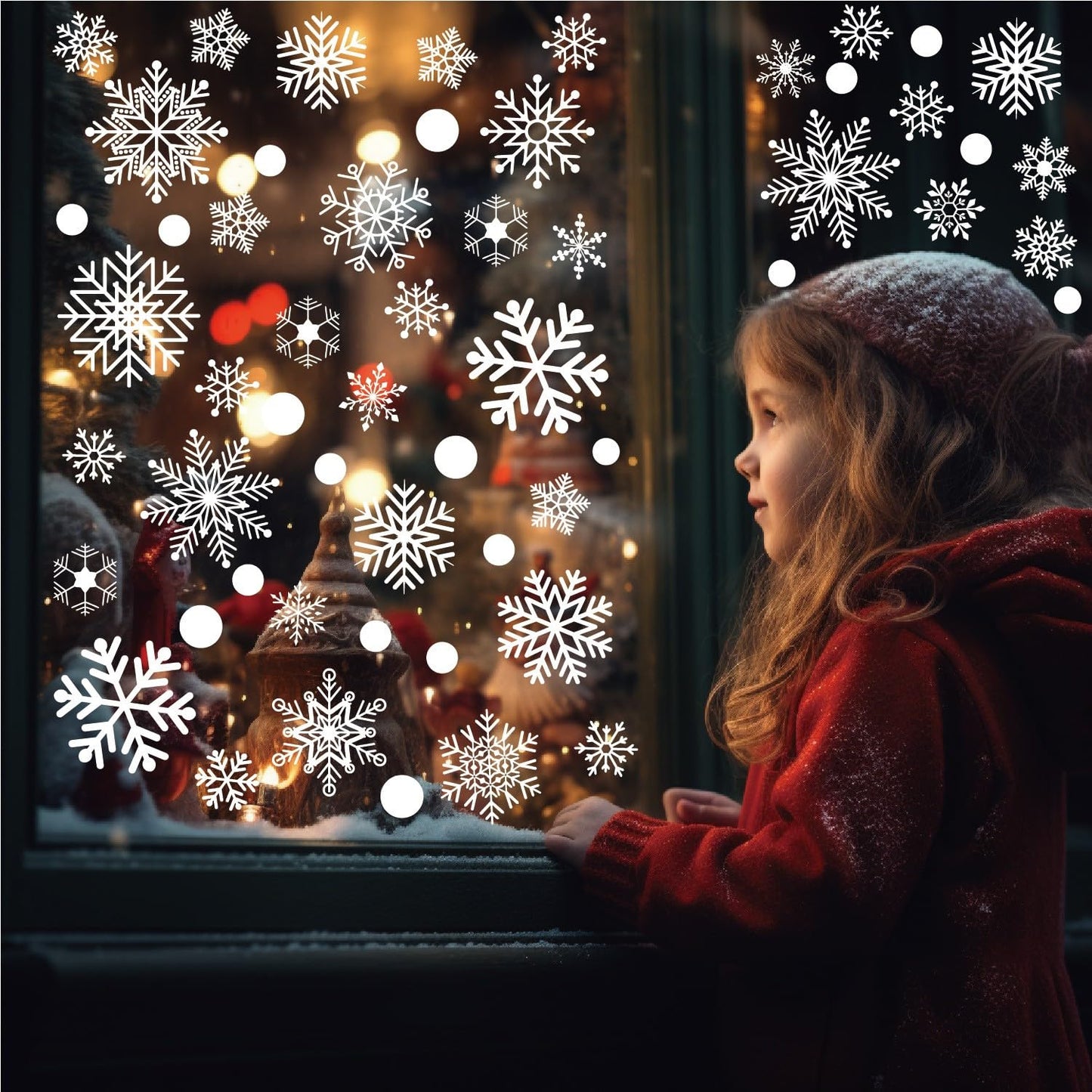 White Snowflakes Window Clings - 8 Sheets 152 Pcs Christmas Snowflake Window Clings Decal Stickers Decor for Glass Windows Classroom Home Office for Winter Wonderland Frozen Theme Party