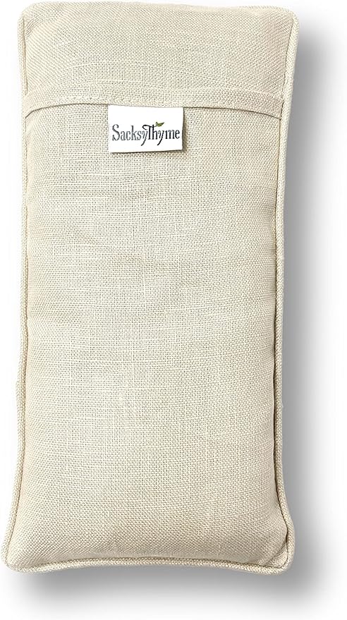 Organic Linen Eye Pillow - Lavender & Flaxseed for Relaxation, Yoga, Stress Relief - Microwavable Heating Pad & Cool Compress - Made in USA - Gifts for Meditation