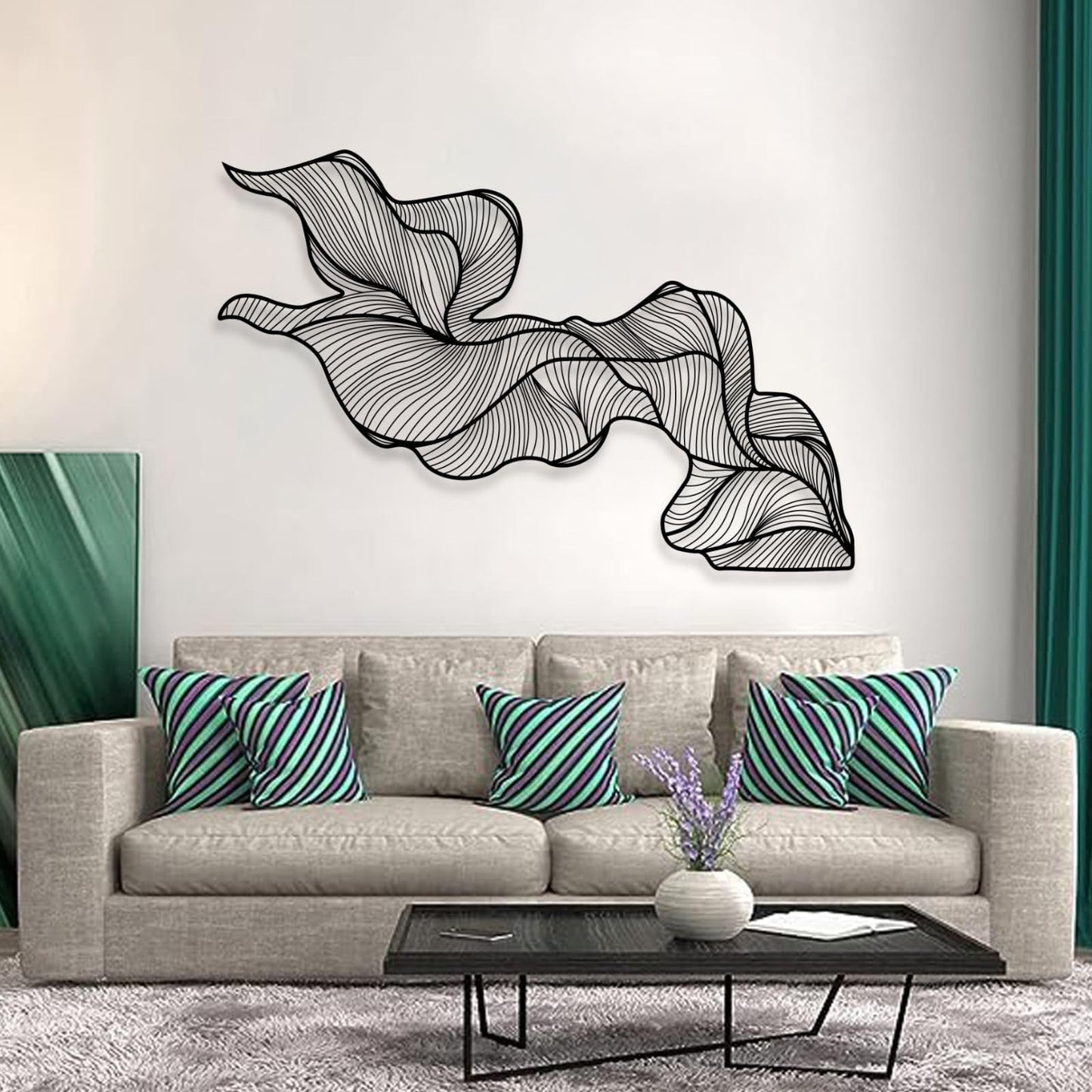 Cadeali Abstract Metal Wall Art, Modern Luxury Metal Wall Decor, Modern Home Decorations, Minimalist Art, Housewarming Gift, Abstract Artwork, Living Room Decor(Glod,41"x27" / 105x69.5 cm)