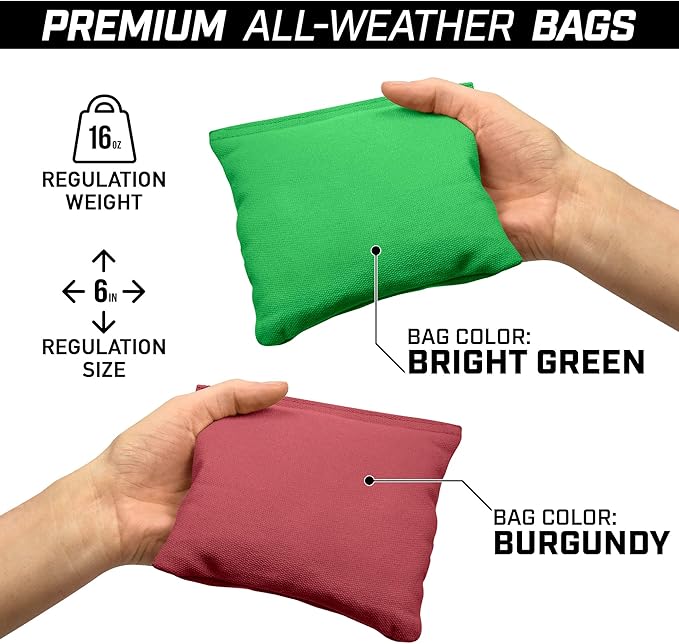 GoSports 4 ft x 2 ft Regulation Size Wooden Cornhole Boards Set - Includes Carrying Case and Bean Bags (Choose Your Colors) Over 100 Color Combinations