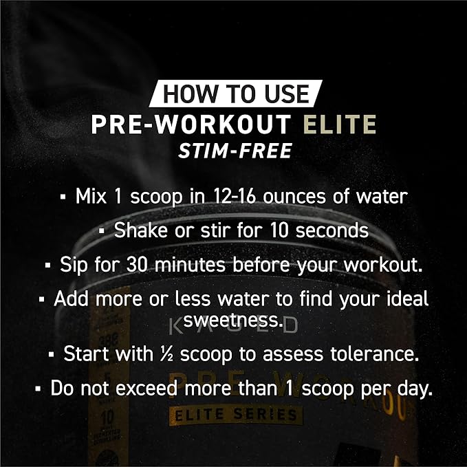 Kaged Pre Workout Elite Stim Free Powder | Cherry Limeade | Pre-Workout with Creatine, Beta Alanine, L-Citrulline, BCAAs | Caffeine Free | Pre Supplements for Men & Women | 20 Servings