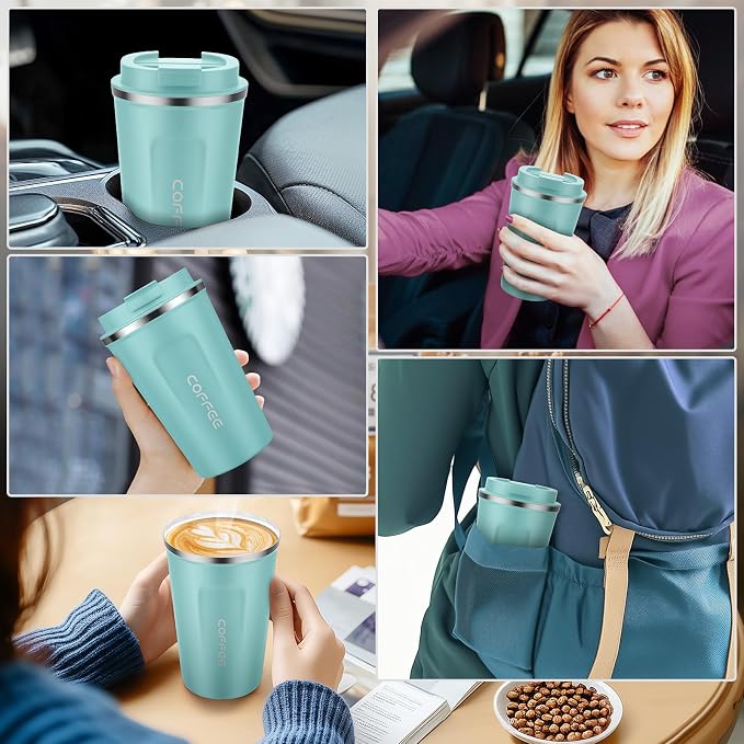 CS COSDDI 12 oz Stainless Steel Vacuum Insulated Tumbler - Coffee Travel Mug Spill Proof with Lid - Coffee Cups for Keep Hot/Ice Coffee,Tea and Beer