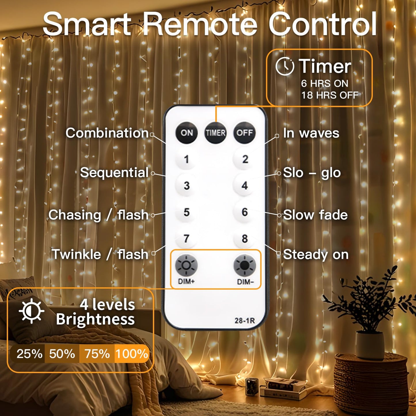 suddus Curtain Lights for Bedroom, 300 Led 9.8x9.8ft Curtain Lights for Backdrop, Curtain String Lights for Christmas, Dorm, Wall, Backdrop, Window, Wedding, Party, Birthday Decor, Warm White