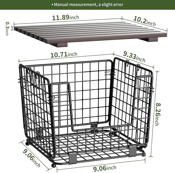 Wire Storage Basket For Kitchen Pantry and Counter - Stackable Wire Organizing Bin For Produce, Vegetable - Countertop Potato, Onion, Veggie Basket Brown
