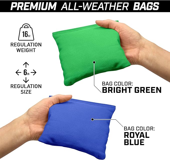 GoSports 4 ft x 2 ft Regulation Size Wooden Cornhole Boards Set - Includes Carrying Case and Bean Bags (Choose Your Colors) Over 100 Color Combinations