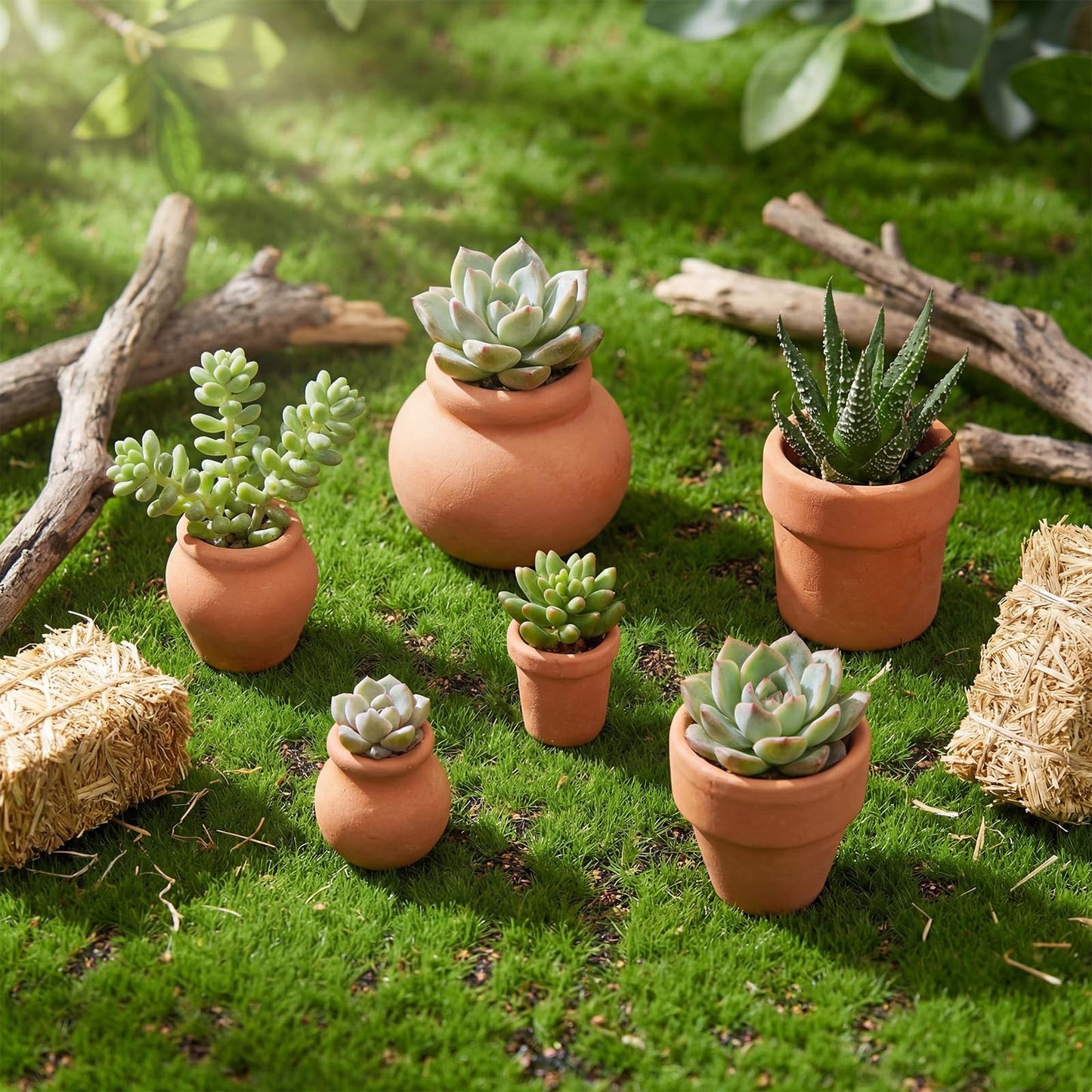 Maxdot 36 Pcs 1.34'' 0.7''Small Terracotta Pot Mini Clay Tiny Flower Pots Bulk Cactus Succulent Plant Nursery Pots Dollhouse Flower Pot for DIY Craft Garden Plants Office Home Decoration, 6 Styles