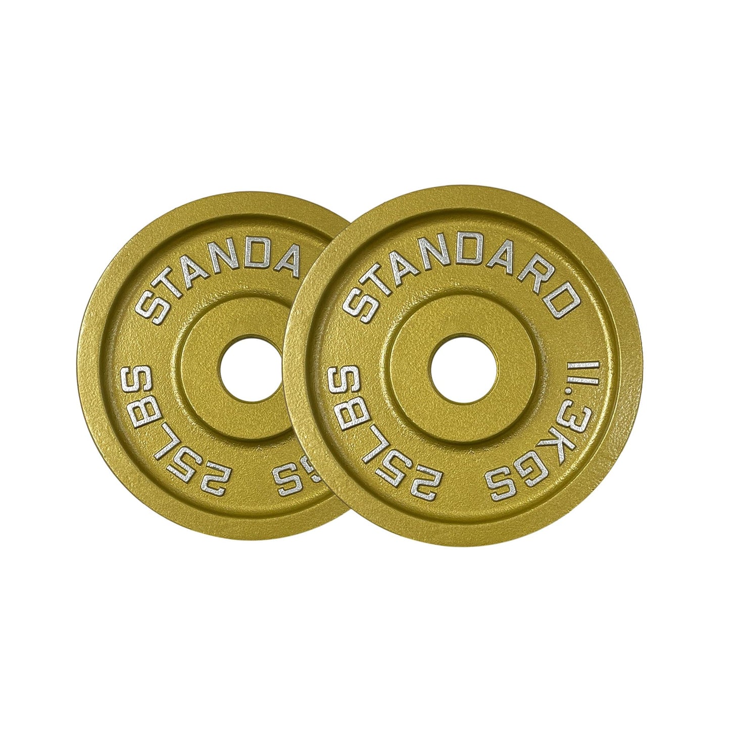 Gold Finish Olympic Steel Plates - Pairs and Sets 2 Inch Barbell Standard in Premium Gold for Weight Lifting (335lb Set)