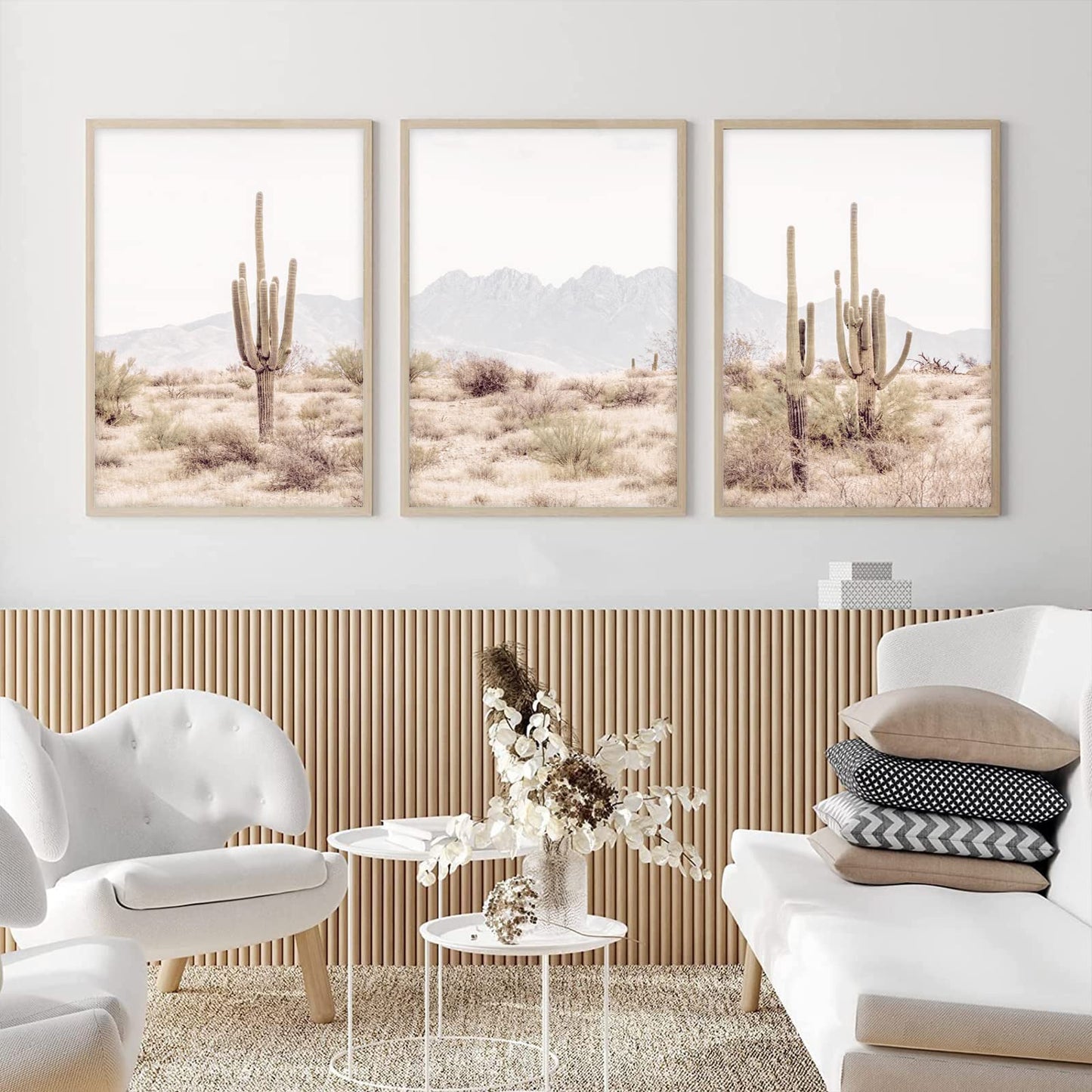 Pennclys Sonoran Desert Landscape Wall Art Cactus Arizona Canvas Wall Decor Desert Poster Pictures Saguaro Cactus Art Prints Landscape Painting for Home Bedroom 12x16x3 Inch Unframed