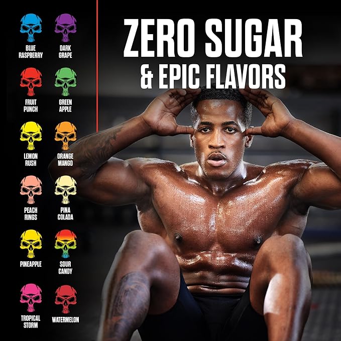 JNX SPORTS The Curse! Pre Workout Powder for Men & Women, Caffeine, Beta-Alanine, Creatine, L-Citrulline, 50 Servings, Blue Raspberry Flavor ??Boost Energy, Strength & Focus
