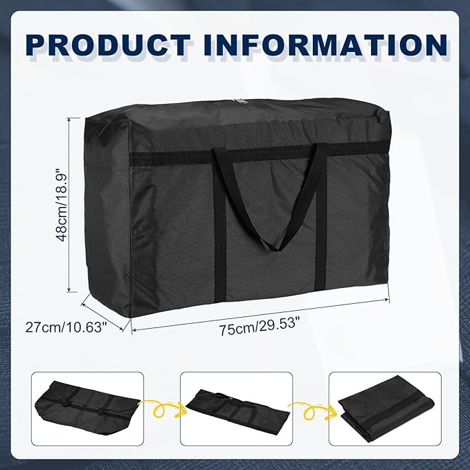 Extra Large Duffle Bag, 30 x 19 x 11 in Travel Big Duffle Bag with Zipper Handle Storage Foldable Waterproof Lightweight Bag for Women Men Travel Moving Camping (Black)