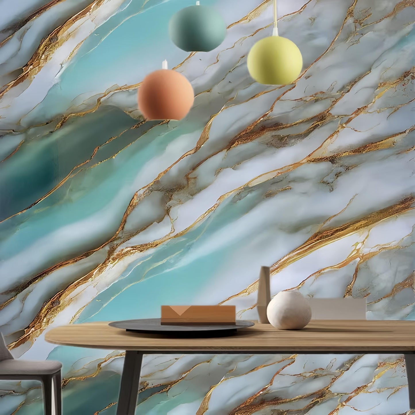 mwpqbd Wallpaper Kitchen Cooktop Oil Resistant Sticker Furniture Renovation Sticker Living Room TV Background Marble Texture Light Luxury Wallpaper Self-Adhesive (Marble Grain)