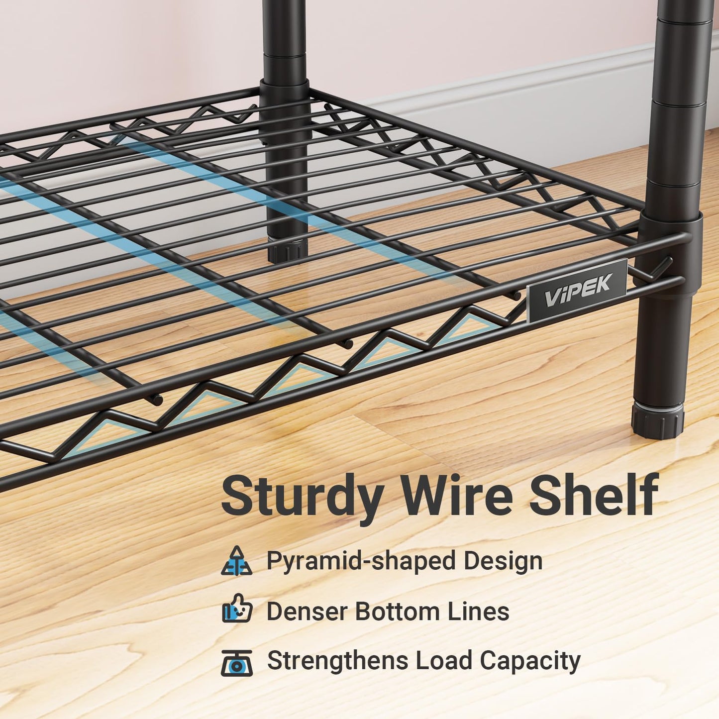 VIPEK V5 Heavy Duty Clothes Rack, Portable Closet Wardrobe with 4 Hanging Rods & 8 Shelves, Freestanding Adjustable Garment Rack for Bedroom, Walk-in Closet, 890 lbs Capacity, Black, 68.9" L