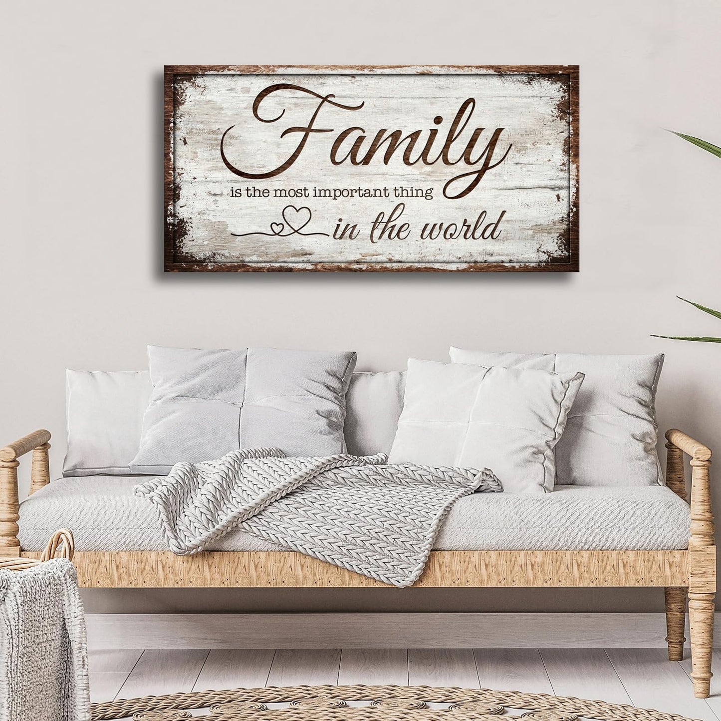 Family is Important Quotes Canvas Wall Art for Living Room|Wall Art|Family Prints Signs Framed|Wall Decor|Retro Picture Painting Artwork for Bedroom,Dining Room,Farmhouse,Home Wall Decoration,Ready to Hang 20"x40"