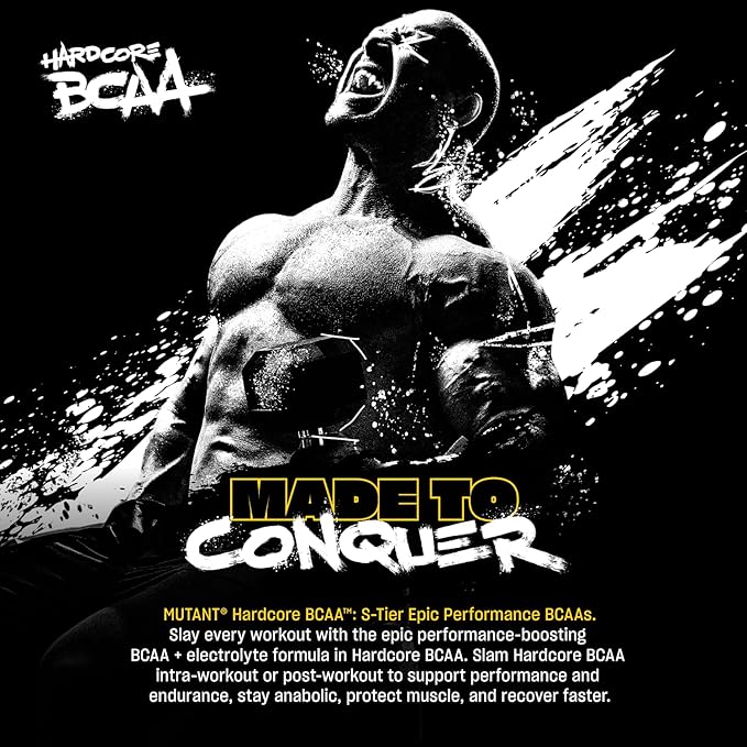 Mutant Hardcore BCAA - Pre, Intra or Post Workout ??BCAA Next Level branched-Chain Amino Acids Supplement ??Hydration + Recovery - 30 Serving - Blue Raspberry