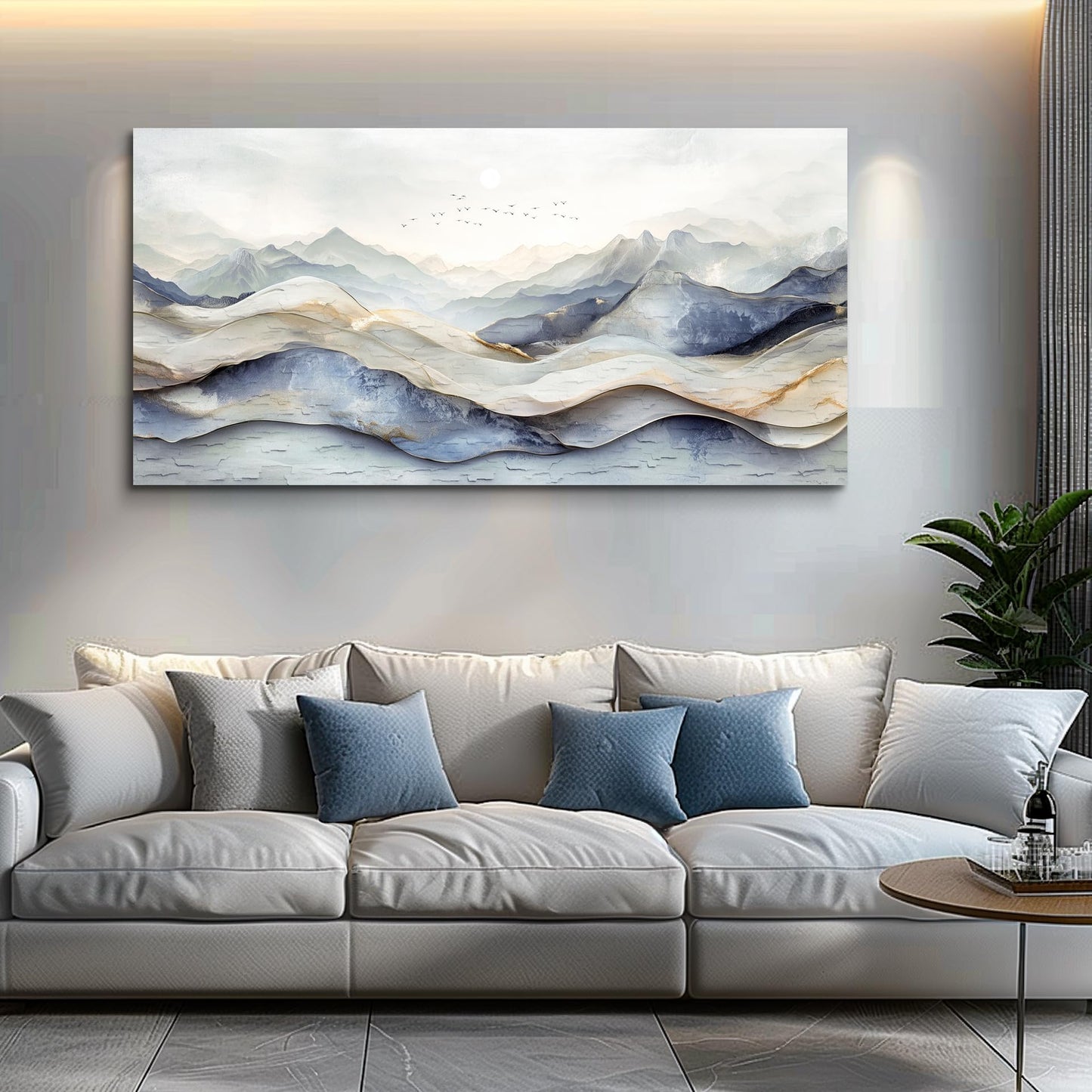 JUDASJART Canvas Wall Art For Living Room Wall Decor For Bedroom Office Wall Decoration Landscape Gold Accent Painting Abstract Pictures Artwork Room Aesthetic Home Decor 20x40 In