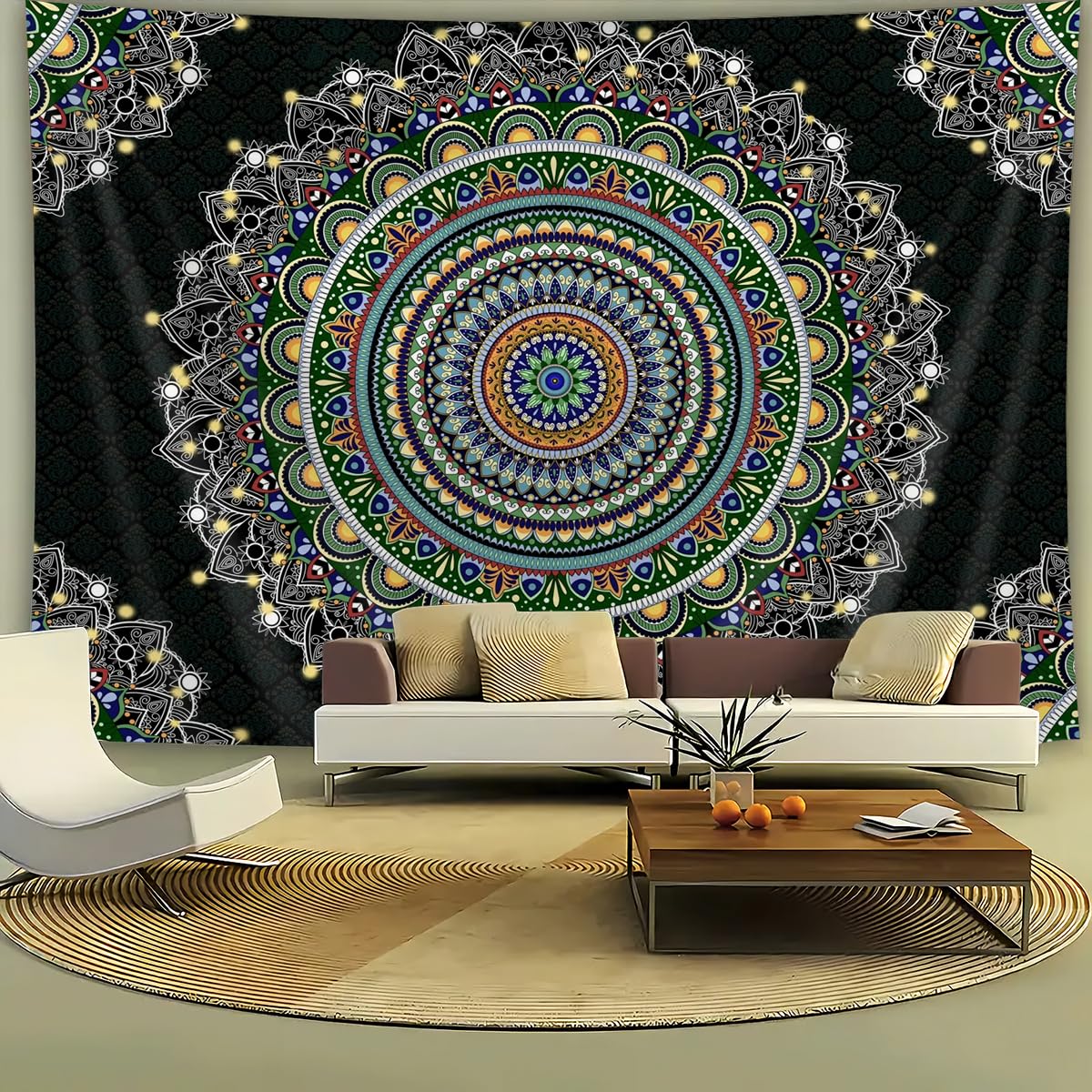 FENDROM Mandala Tapestry Wall Hanging Psychedelic Aesthetic Indian Hippie Wall Decor Bohemian Wall Art Boho Home Decoration for Bedroom Living Room Dorm
