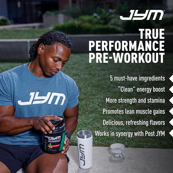JYM Supplement Science Pre JYM Pink Lemonade Pre Workout Powder for Men & Women, BCAAs, Nootropics, Creatine HCI, Citrulline, Beta-Alanine, Betaine, Taurine, Huperzine, 30 Servings
