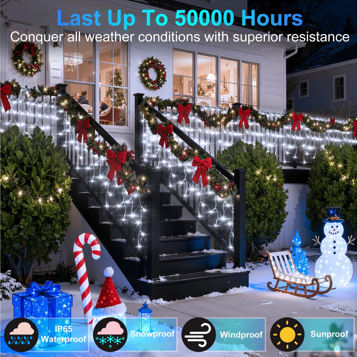 1332 LED 132FT Christmas Lights with 296 Drops, 12 Modes Dimmable Cool White Outdoor Hanging Lights with Timer Memory, Waterproof Curtain Lights for Home Bedroom Indoor Tree Window Roof Fence Wedding