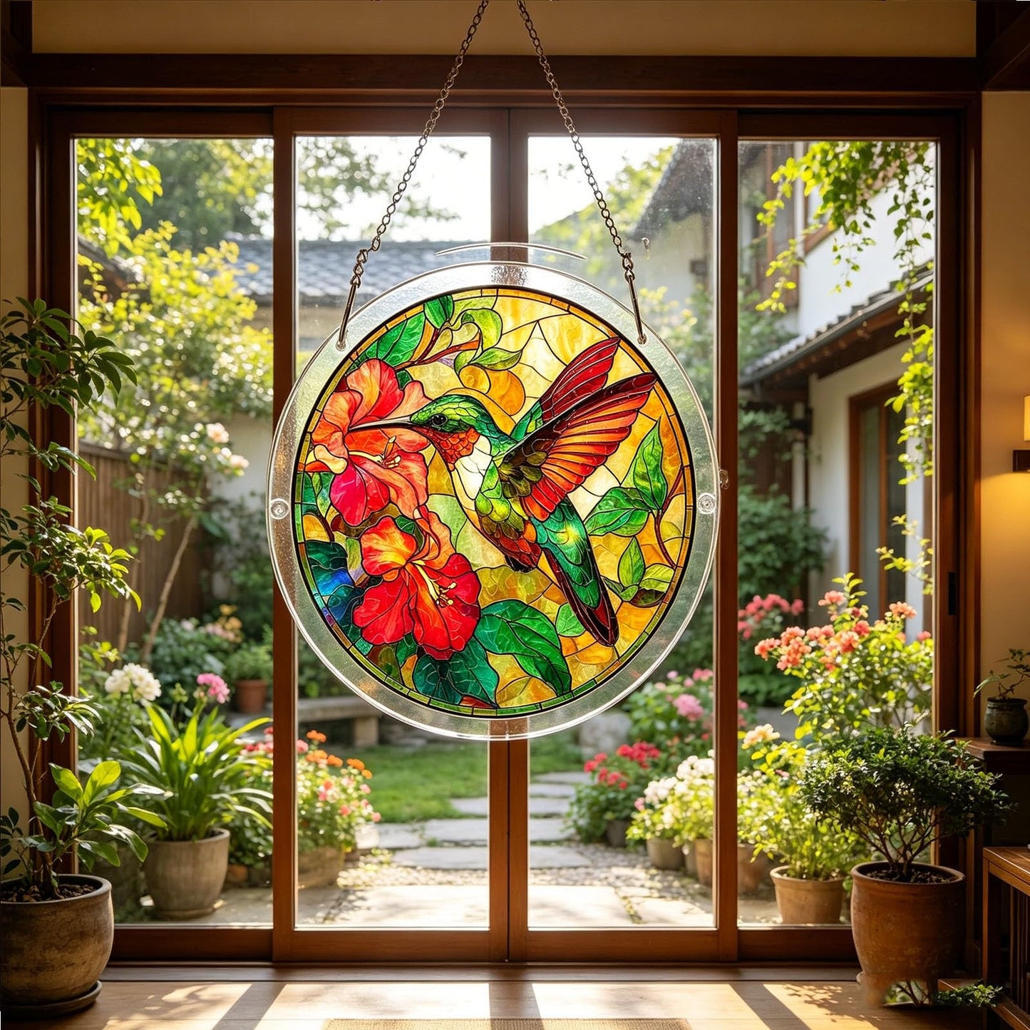 Premium Stained Glass Style Puzzle Suncatcher, Acrylic Puzzle for Adult Window Hanging, DIY Crystal Jigsaw Art, National Puzzle Day Decorations, Creative Home Decor Ornament with Whimsical Pieces