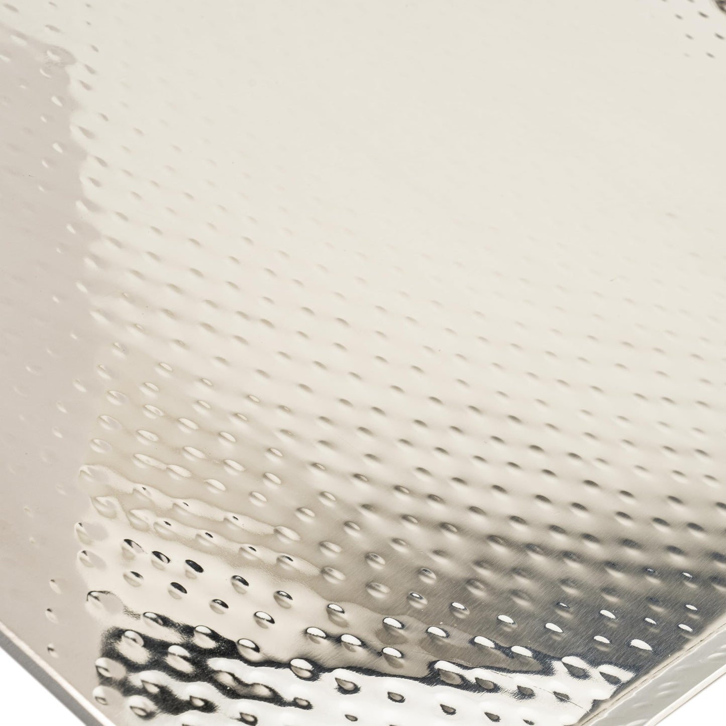 G.E.T. SSTPD-1915-MP Heavy-Duty Metal Serving/Ottoman Tray with Handles, 19" x 15", Mirror Polished Steel
