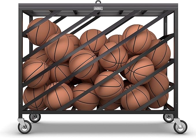 Murray Sporting Goods Premium Portable Ball Storage Locker | Basketball or Volleyball Storage Ball Cart with Wheels