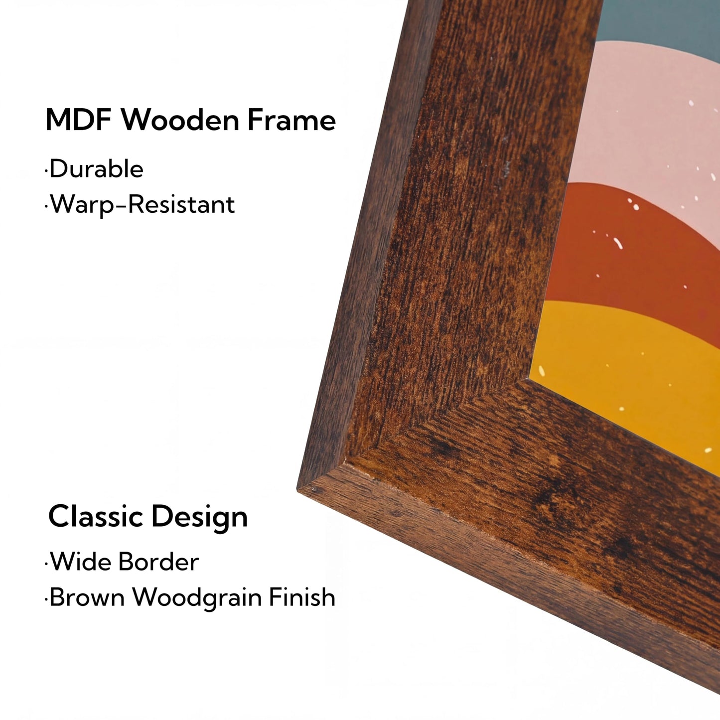 Giftgarden 4x6 Picture Frame Rustic Brown, Wide Wood Photo Frame with Shatter-Resistant Plexiglass, Vertical or Horizontal for Wall & Tabletop Display, 1 Pack