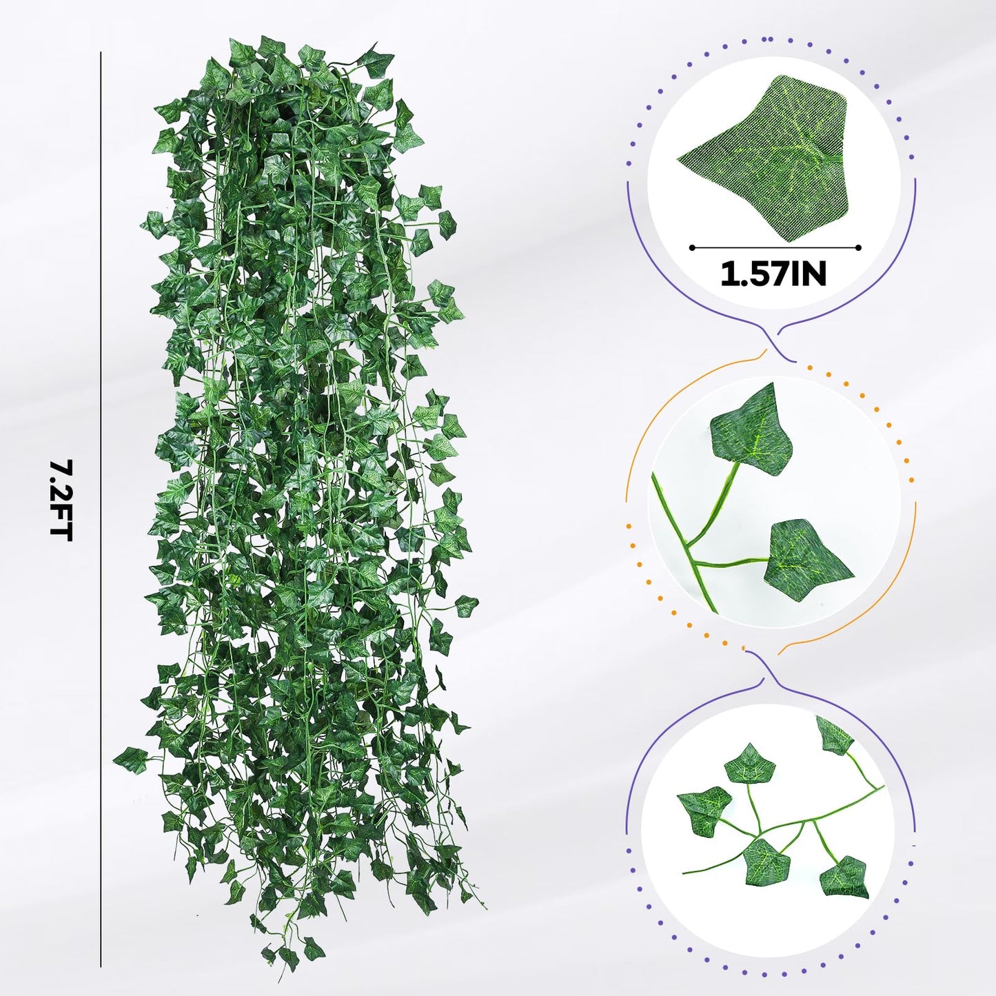 Alotiki 18 Pack 126 Feet Vines,Ivy,Ivy Garland,Fake Ivy,Fake Leaves,Ivy Vines,Artificial Vines,Green Vines,Leaves Room Decor,Vines for Bedroom,Wall Decor,Wedding Party