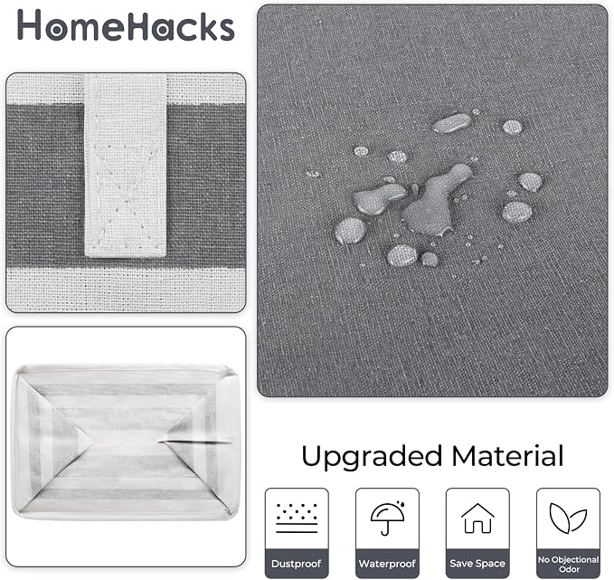 HomeHacks 4-Pack Large Laundry Basket,75L Each Waterproof, Freestanding Laundry Hamper, Collapsible Tall Clothes Hamper with Extended Handles for Clothes in the Dorm and Family-Gradient Grey