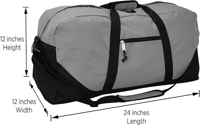 DALIX 25" Big Adventure Large Gym Sports Duffle Bag (Black Grey Navy Blue Red Camo)