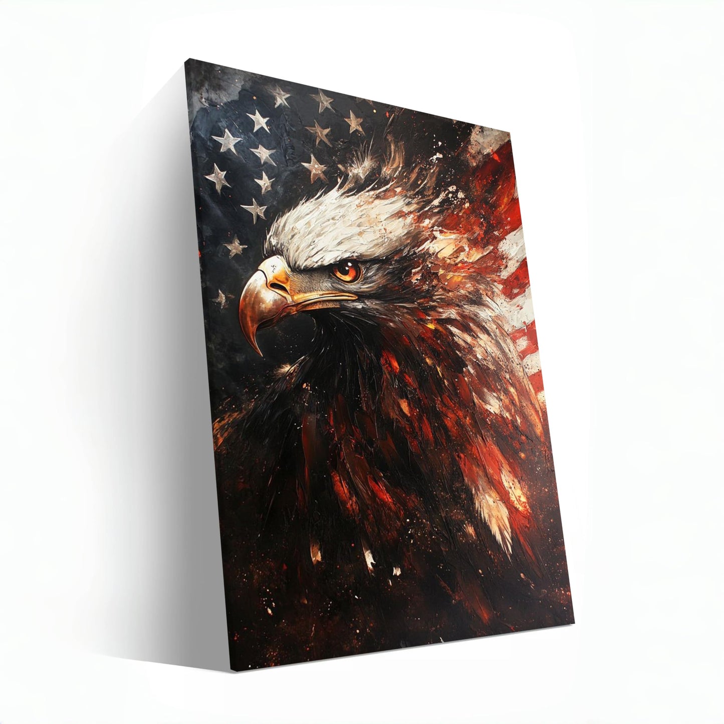 Blad Eagle Canvas Poster Americanism Wildlife Bird Gift American Culture Wall Art Prints House Decor Framed or Unframed (No.1, 16" L x 24" W, Unframed Poster)