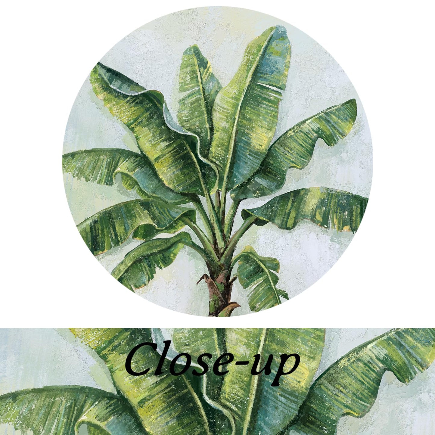 KREATIVE ARTS Tropical Plant Wall Art Set of 3 12x16 Inch Palm Banana Leaf Monstera Canvas Prints Green Botanical Artwork for Bedroom Bathroom Kitchen Office Decor Ready to Hang