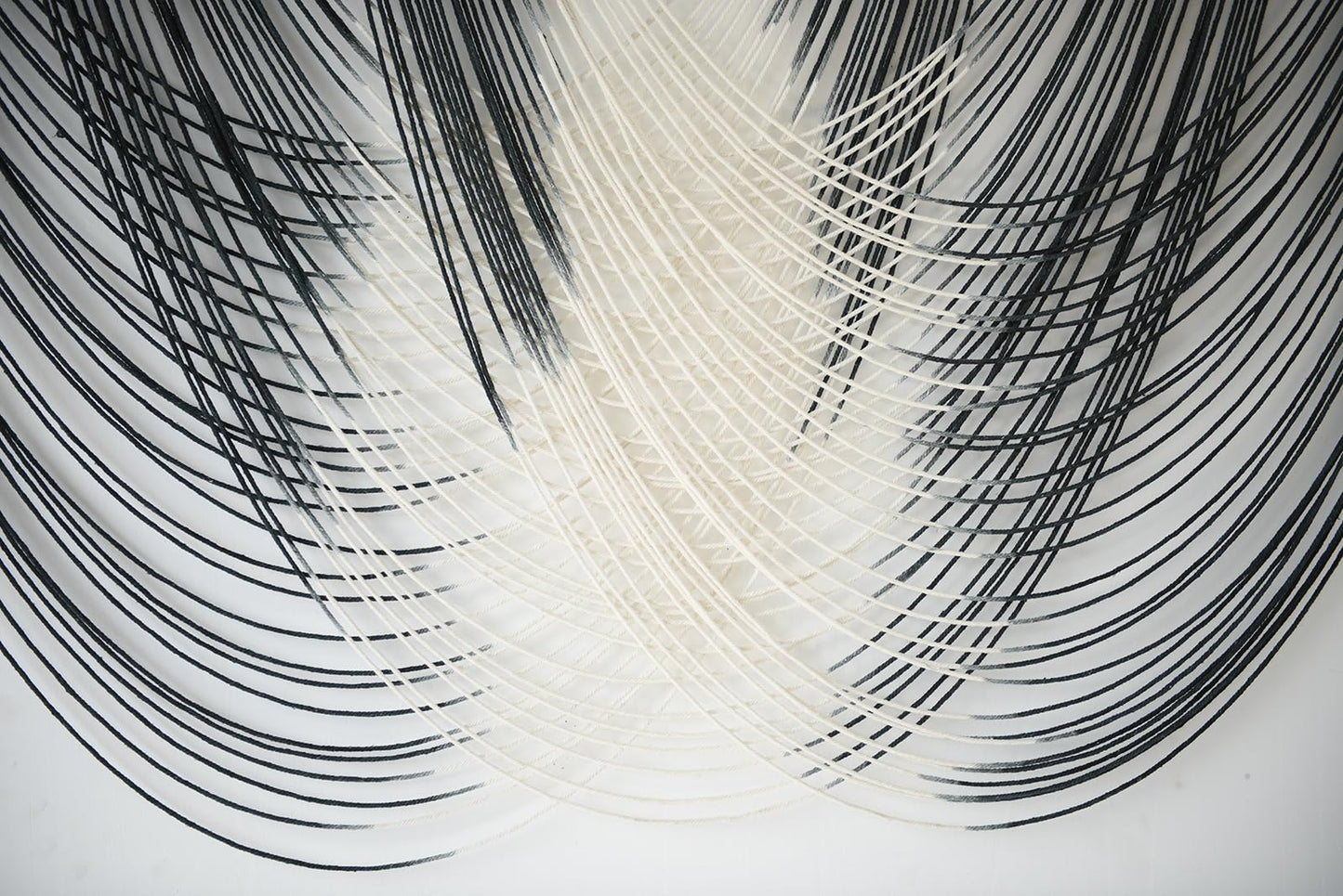 Jakalin Macrame Wall Hanging Black And White Dip Dyed Large Fiber Wall Art Macrame Wall Decor Boho Bedroom Living Room Wall Decor,59" W x 33" L