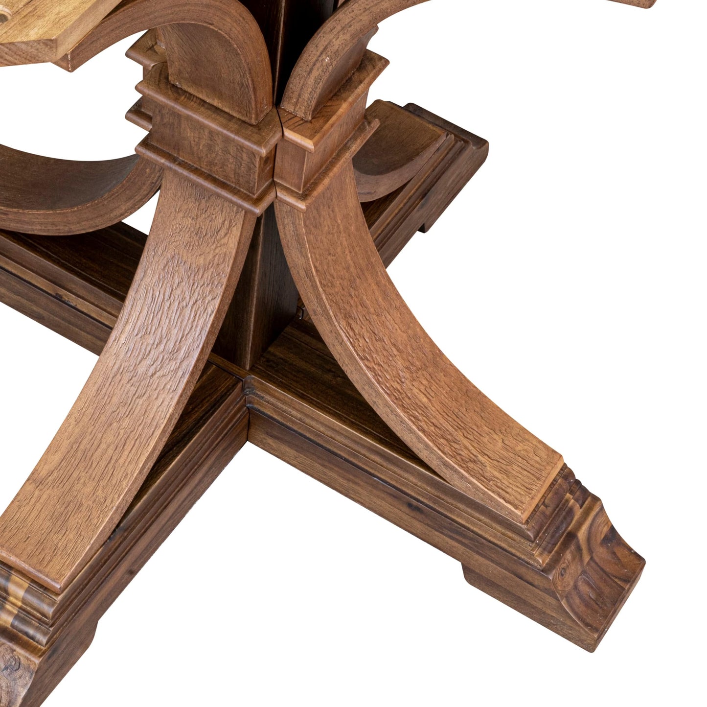 Luxe by East West Furniture FE7-0N-TP Modern Dining Table with Acacia Wood Round Tabletop and Elegant Pedestal Base - Antique Walnut Finish