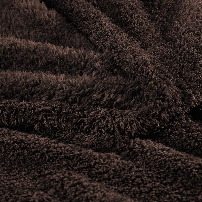 Exclusivo Mezcla Fleece Coffee Throw Blanket for Couch Sofa, Ultra Soft, Lightweight and Fluffy Blankets for Women, All Season, 50x60 Inches