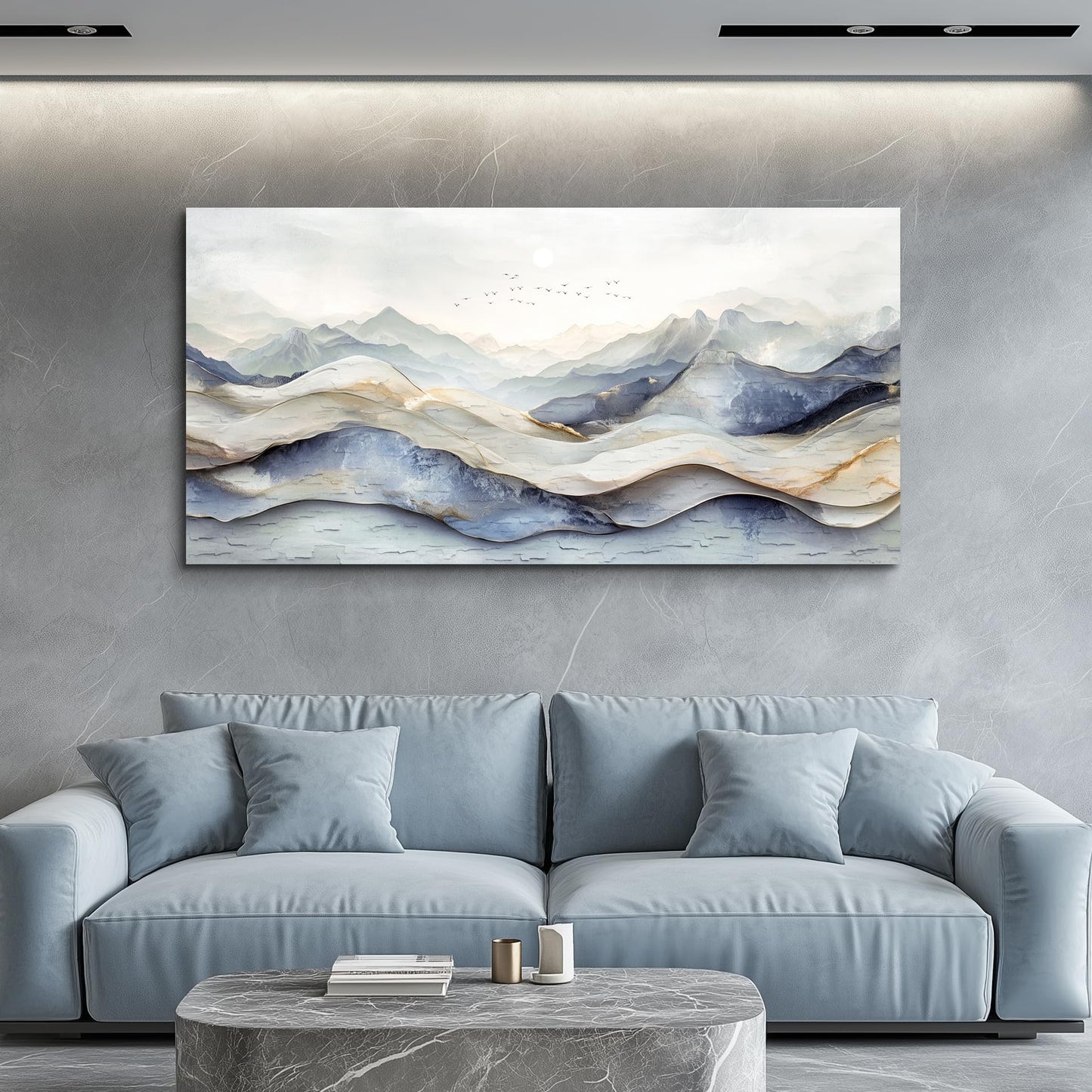 JUDASJART Canvas Wall Art For Living Room Wall Decor For Bedroom Office Wall Decoration Landscape Gold Accent Painting Abstract Pictures Artwork Room Aesthetic Home Decor 20x40 In