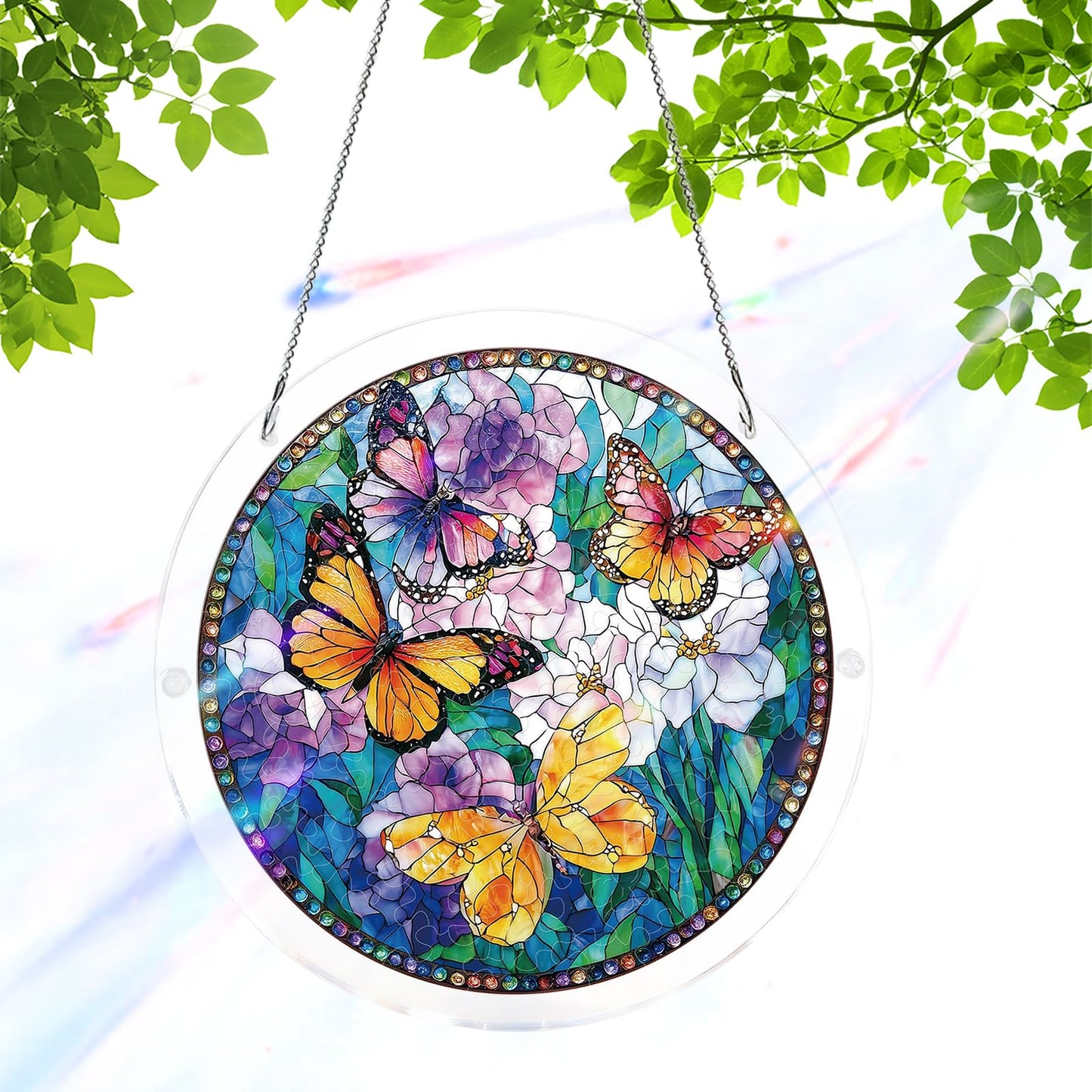 Acrylic Jigsaw Puzzle Suncatcher | 83 Pieces Acrylic Puzzles Suncatchers for Windows Hanging | Stained Glass Window Puzzle Sun Catcher for Adult | Aesthetic DIY Arts & Crafts for Home Decor