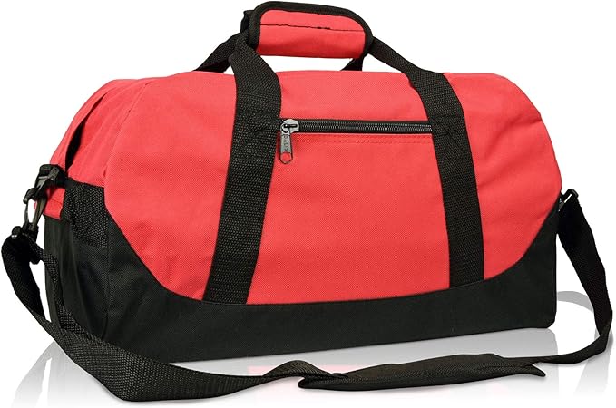 DALIX 18" Two Tone Duffle Bag Medium Black Red Blue Gold Pink Purple Gray