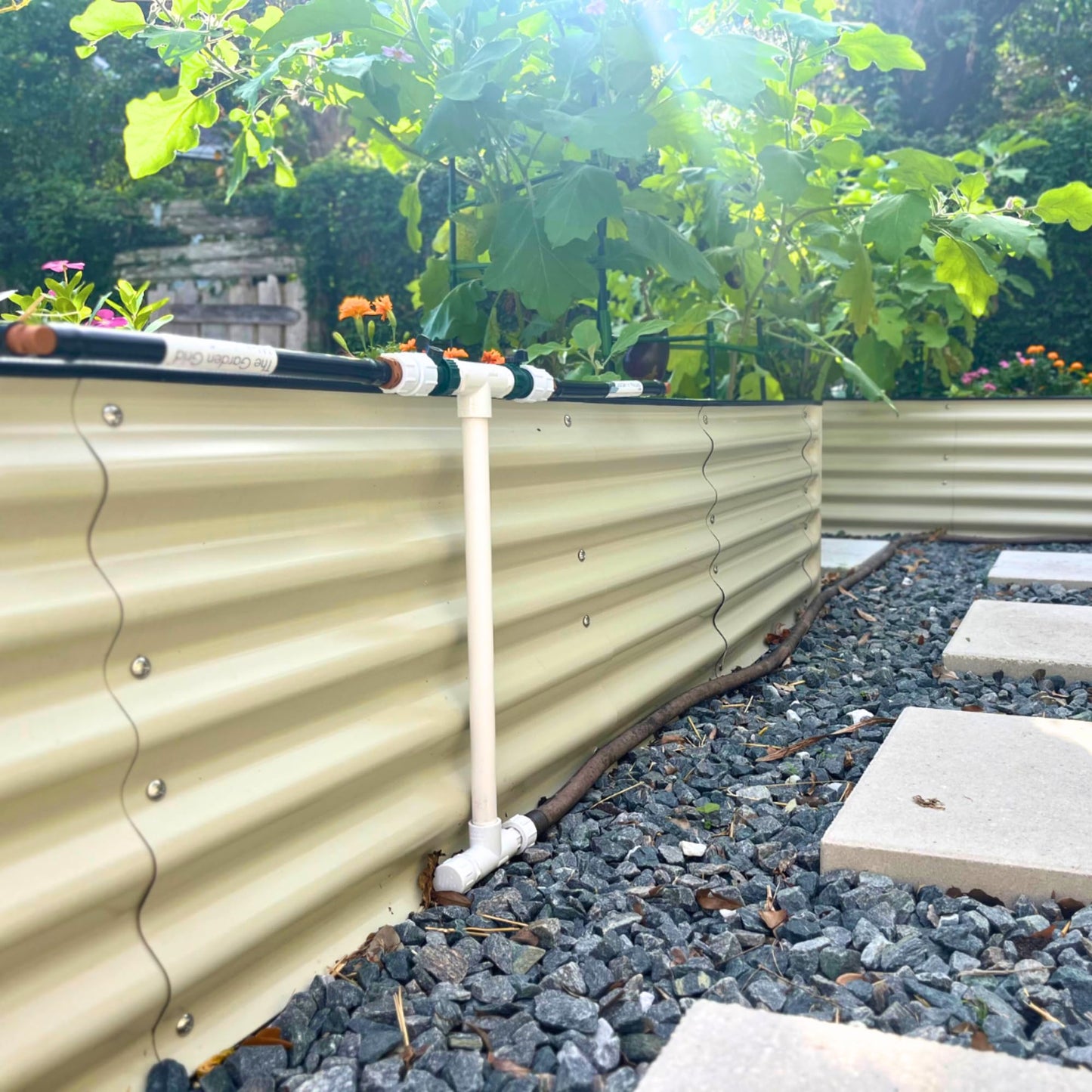 Garden Grid Manifold - 8" Tall, Double Style | Link All of Your Garden Grids So They Water Together | Ideal for Side-By-Side Garden Grid Connections