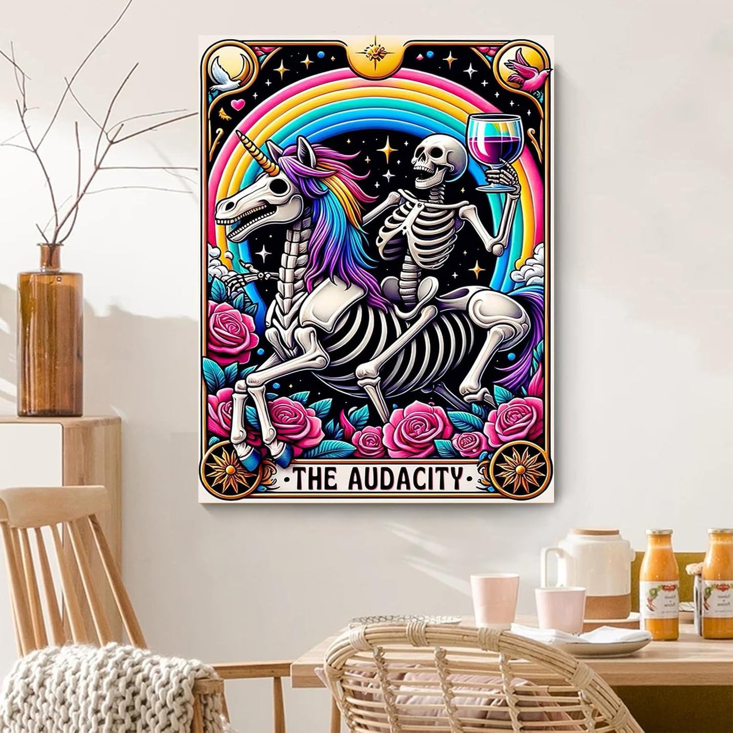 GOUOYANA Skull Diamond Art Kits for Adults, Tarot Card Diamond Painting for Beginners, DIY Full Rhinestone 5D Gothic Diamond Painting Kits (Gemstone Craft), Home Wall Decoration (12x16 inch)