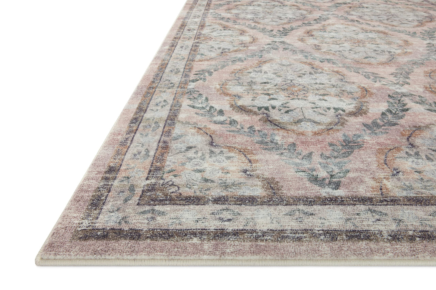 Loloi Rifle Paper Co. Courtyard Collection COU-02 Blush 7'-6" x 9'-6" Area Rug feat. CloudPile