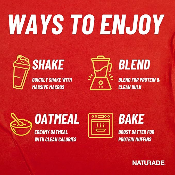Naturade - All Natural Weight Gain Drink Mix - Gluten Free, Delicious Taste, 1600 Calories per Servings - Mass Gainer w/Carbohydrates & Protein - Chocolate, 20.3 Ounce (12 Servings).
