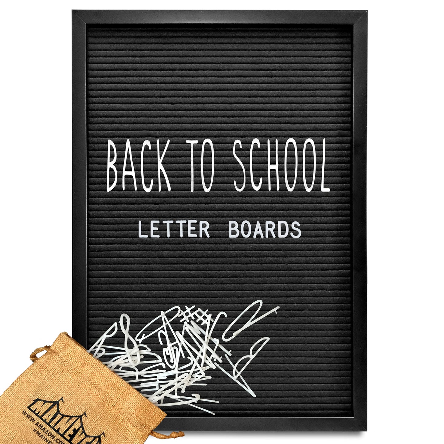 Letter Board Sign Skinny Felt Board with Pre Cut Letters 12x17 Inch, Baby Announcement Sign, Black Changeable Message Board