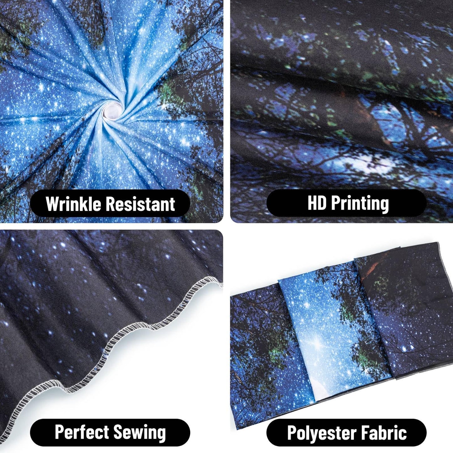Apdidl Forest Galaxy Starry Tapestry for Bedroom Ceiling, Blue Space Night Starry Sky Moon Stars Tapestry Aesthetic, Tree Forest Milky Way Backdrop Wall Hanging for Dorm Living Room Decor (51" X 60")