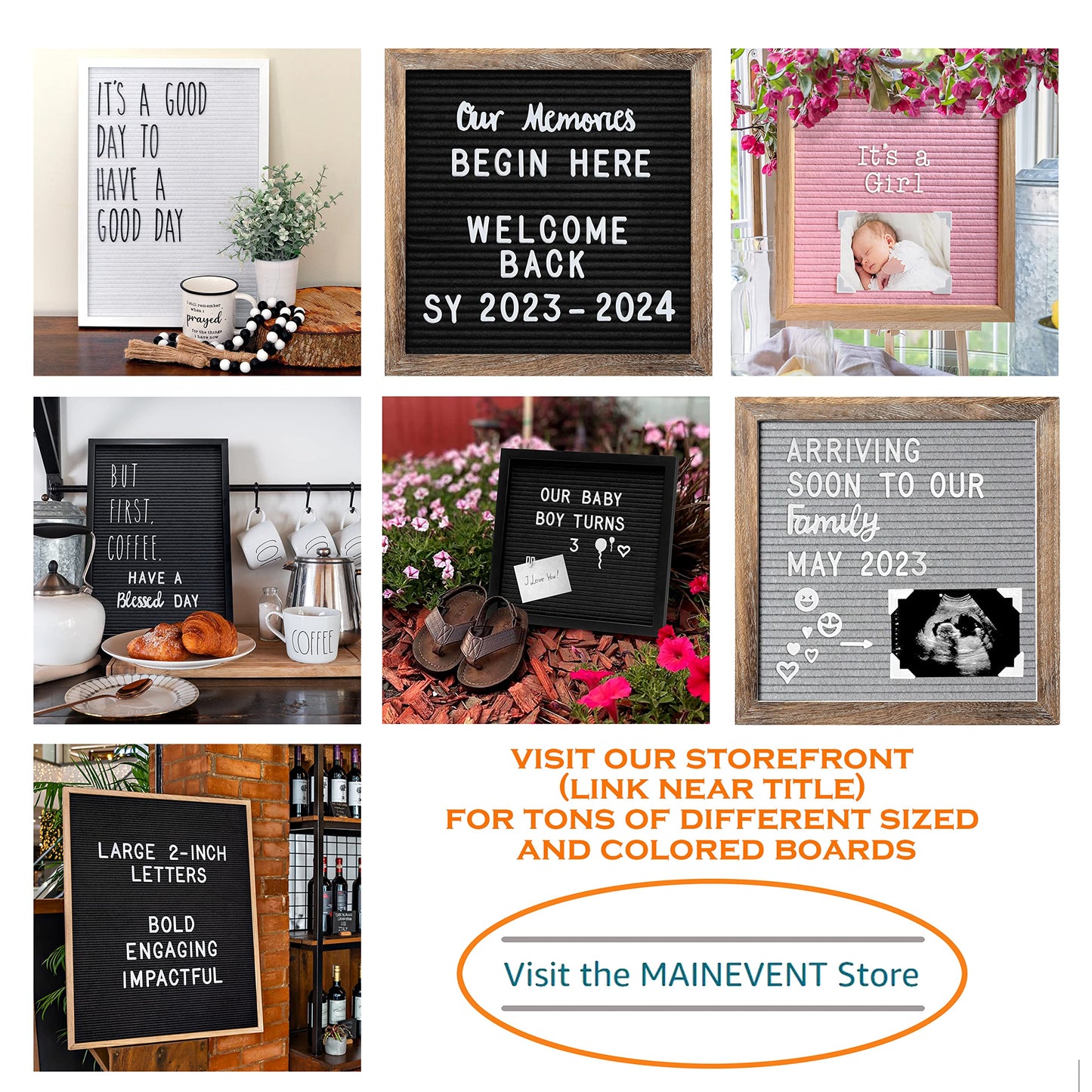 Letter Board Sign Skinny Felt Board with Pre Cut Letters 12x17 Inch, Baby Announcement Sign, Black Changeable Message Board