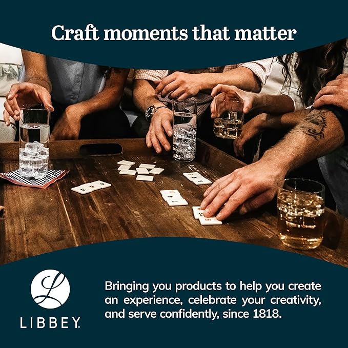 Libbey Samba Rocks and Tumbler Glass Cups Set of 16, All Purpose Everyday Drinking Glasses Set, Dishwasher Safe Modern Glassware Set for Events