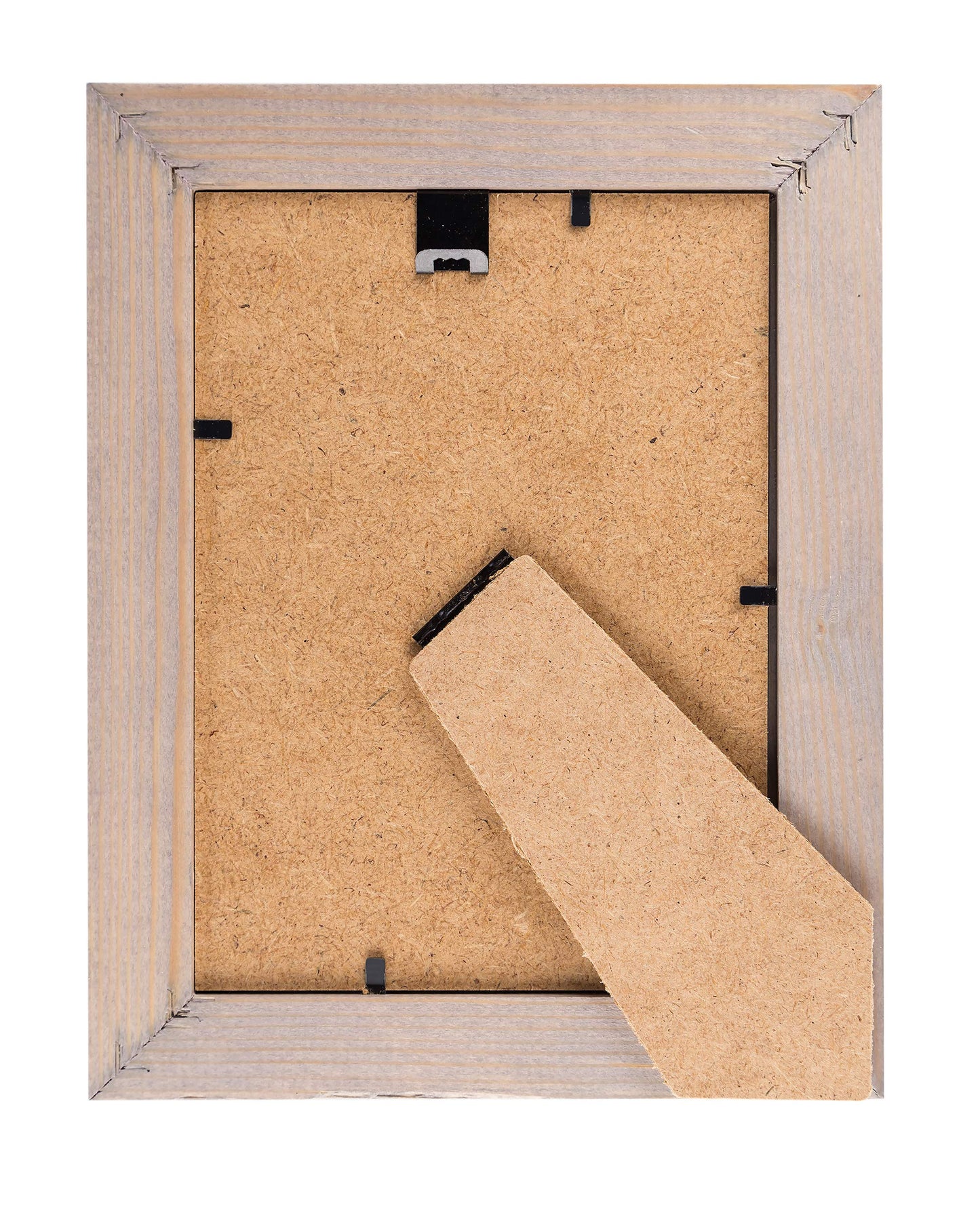 Rustic Wooden Picture Frame 5x7 Inch - Set of 2-100% Natural Eco Distressed Wood and Real Glass - Made for Wall and Table Top Display - Brown Grey